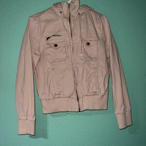 Women's Hooded Zip Jacket - Beige